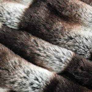 inchgrass Luxury Soft Faux Mink Fur Throw Blanket Shaggy Plush Elegant Weighted Handmade Thick Blanket for Sofa Chair Couch Living Bedding (50"x60", Grey Chinchilla)