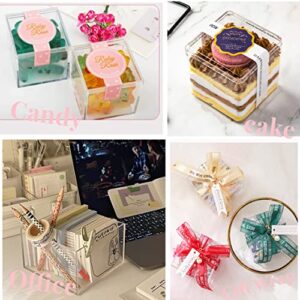 Acrylic Boxes with Lids,4 Pieces 3.4x3.4x3.4Inch Clear Plastic Square Cube Plexiglass Boxes for Display Small Acrylic Containers Jewelry Birthday Wedding Easter Party Decoration Lucite Box