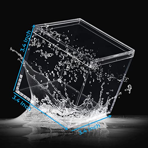 Acrylic Boxes with Lids,4 Pieces 3.4x3.4x3.4Inch Clear Plastic Square Cube Plexiglass Boxes for Display Small Acrylic Containers Jewelry Birthday Wedding Easter Party Decoration Lucite Box