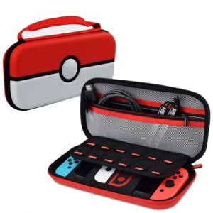 seafer carrying case for nintendo switch / oled, pokemon cute travel case protective hard bag for nintendo switch console accessories