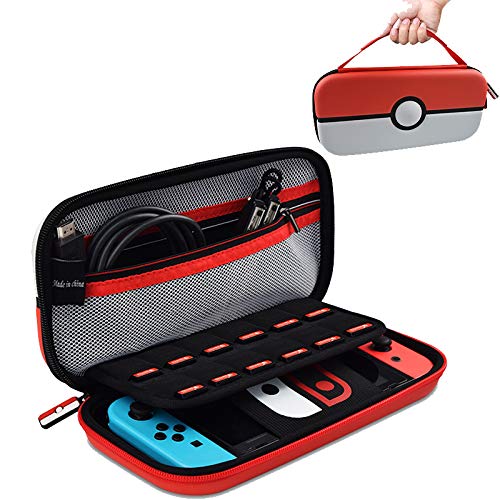 SEAFER Carrying Case for Nintendo Switch / OLED, Pokemon Cute Travel Case Protective Hard Bag for Nintendo Switch Console Accessories
