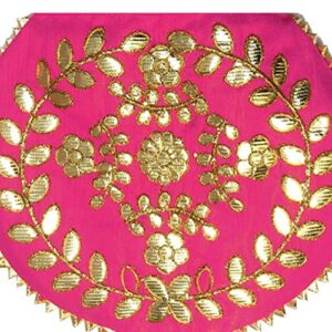 Ekavya Potli Bag Jewelry Coin Pouch Potli Bag Gota Patti Work Potli Bag Batwa Pearls Handle Purse Clutch Purse for Women (Hot Pink)