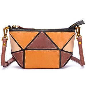 cenunco leather crossbody purses for women color block small purse satchel cute bags ladies designer handbags (multicolor1)