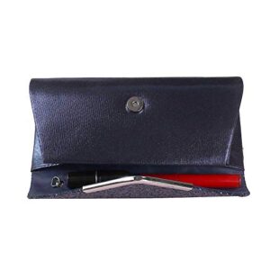 KALAIEN Envelope Clutch Purses for Women Glitter Evening Bag Handbags For Wedding and Party (Navy blue)