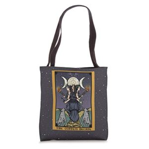 the goddess hecate tarot card triple moon wiccan pagan witch tote bag