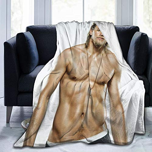 LFJKNU Charlie Hunnam Ultra-Soft Brot-Hers Micro Fleece Flannel Blanket Printed Soft Home Decor Warm Anti-Pilling Throw Blanket for Couch Bed Sofa 80" x60