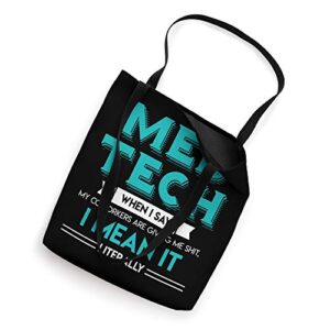 Med Tech Funny Medical Technician Gag Gift Lab Graduation Tote Bag