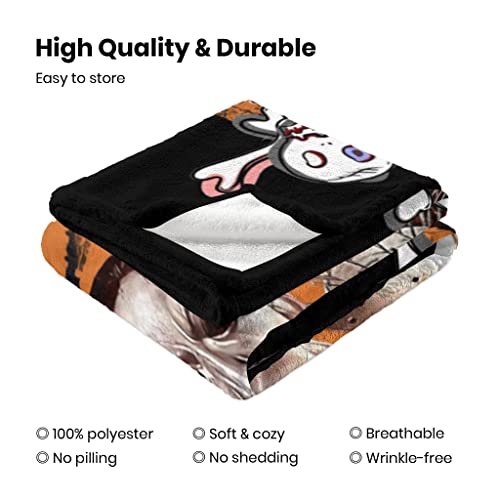 OKJYGESD This is My Horror Movie Watching Blanket Throw Halloween Horror Blanket Scary Movie Blanket Fuzzy Flannel Blanket for Couch Sofa or Bed 60"x50"