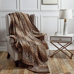 softan fleece leopard print throw blanket for sofa sofa bed couch travel camping lightweight super soft ultra luxurious plush cheetah throw flannel blankets 50″×60″