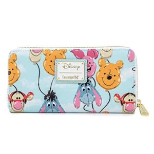 loungefly disney winnie the pooh balloon friends zip around faux leather wallet