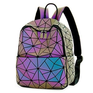 luminous geometric purses and handbags women tote bag holographich flash reflactive crossbody bag backpacks (luminous backpack b)