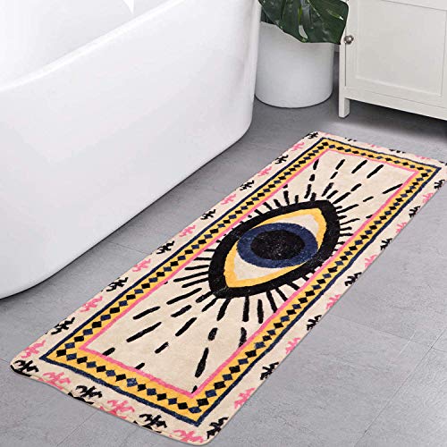 HAOCOO Spirit Eye Bath Rug Runner 2’x5’ Large Non-Slip VintageThrow Rugs Super Soft Velvet Creative Tribal Floor Carpet for Bedroom Living Room Nursery Decor