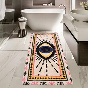 HAOCOO Spirit Eye Bath Rug Runner 2’x5’ Large Non-Slip VintageThrow Rugs Super Soft Velvet Creative Tribal Floor Carpet for Bedroom Living Room Nursery Decor