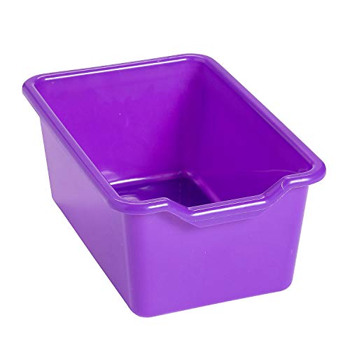 Fun Express Purple Scoop Front Storage Bins - Set of 10 - Classroom Supplies and Home Organization