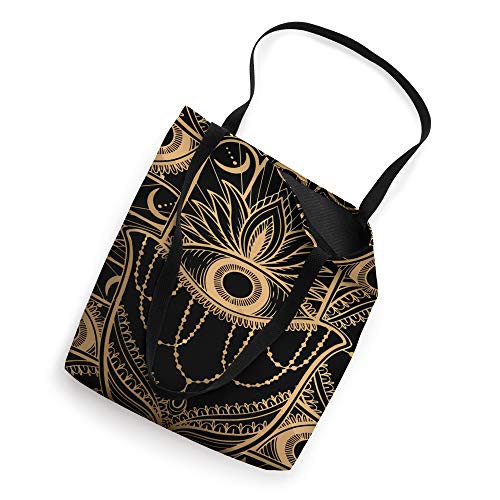 Cute Boho Hamsa Evil Eye Hand Fatima Henna Tote Bag