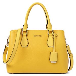 bostanten women leather handbag designer top handle satchel shoulder tote bags crossbody purses yellow