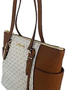 Michael Kors Charlotte Signature Large Top Zip Tote - Vanilla