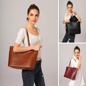 SUNLIGHT LEAVES Tote Bag Light Brown Camel For Women Vegan Leather Large Simple Vintage Shoulder Handbag Classic Purse