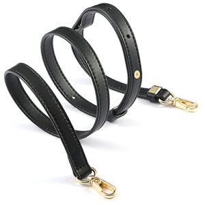 goxtech leather purse strap replacement crossbody handbag long adjustable (black-bag strap)