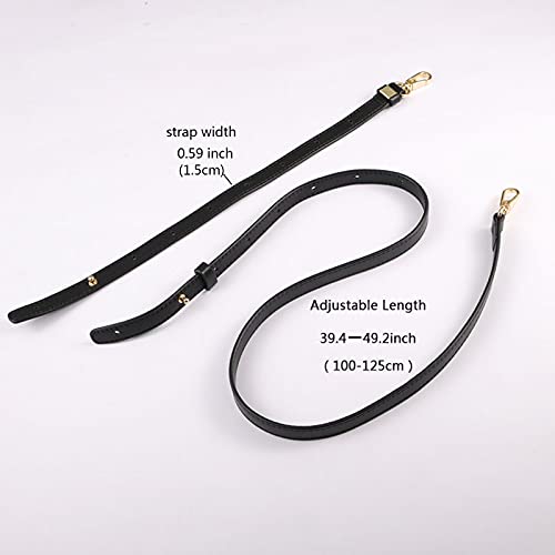 GOXTECH Leather Purse Strap Replacement Crossbody Handbag Long Adjustable (Black-Bag Strap)