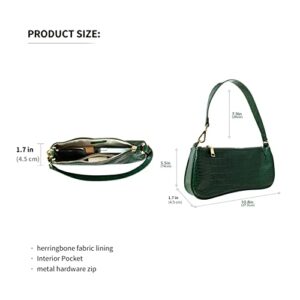 S.Leaf Retro Shoulder Bag Soft Crocodile Vegan Leather PU Handbags for Women Clutch Purse Designer Handbags for Women