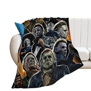 horror movie blanket collage art throw blanket warm plush cozy soft blankets for chair/bed/couch/sofa home 40″×50″