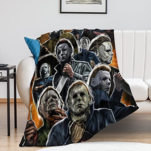 Horror Movie Blanket Collage Art Throw Blanket Warm Plush Cozy Soft Blankets for Chair/Bed/Couch/Sofa Home 40"×50"