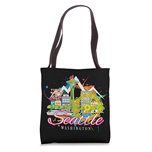 Seattle Washington Skyline Space Needle - Fashion Tote Bag