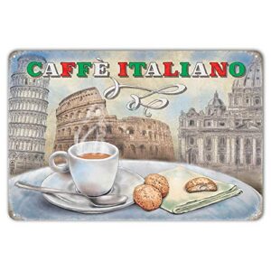 zypeng wall decor italian coffee vintage signs metal unique plaques poster for shop indoor room cafe tin sign 8 x 12 inches