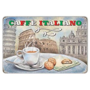 ZYPENG Wall Decor Italian Coffee Vintage Signs Metal Unique Plaques Poster for Shop Indoor Room Cafe Tin Sign 8 x 12 inches