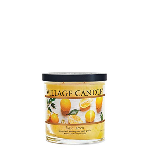 Village Candle Fresh Lemon, Small Tumbler Scented Candle, 7.5 oz, Yellow