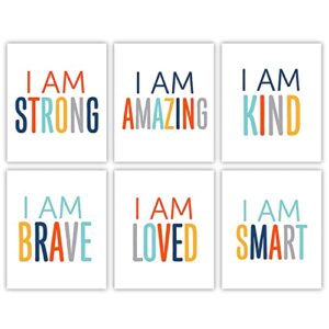 maria inspirational wall art for kids colorful, pack of 6 unframed inspirational wall decor, unisex inspirational posters for classroom, inspirational quotes wall art, bedroom decor for girls 8x10inch