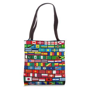 flags of the countries of the world, cute international tote bag