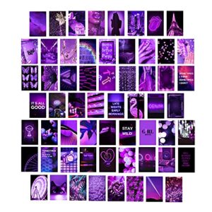 btaidi 60 pieces room decor for bedroom,purple aesthetic photo collage kit wall art pictures collage kit for teen girls and women,4x6inch photo collection
