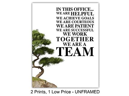 Office Wall Art Decoration Set - Motivational Decor - Leadership Saying - Gift for Boss, Manager, Team Leader, Coach, Teacher, Entrepreneur - Inspirational Quote Poster Print - Unique Photo 8X10 Set