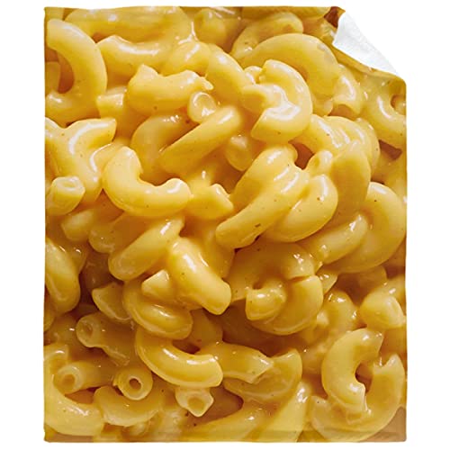 Mac-n Cheese Throw Blanket Flannel Fleece Air Conditioning Quilt Best Gift Lightweight Cozy Plush Blanket for Sofa Chair Bedroom L 80"x60" for Adults