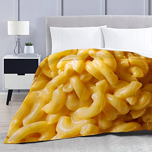 Mac-n Cheese Throw Blanket Flannel Fleece Air Conditioning Quilt Best Gift Lightweight Cozy Plush Blanket for Sofa Chair Bedroom L 80"x60" for Adults