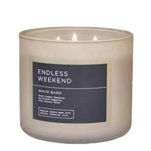 3 wick endless weekend flavoured candle 14.5 oz / 411 g – scented classic candle, all-natural scented soy candle, burning highly scented jar candle, luxury aromatherapy candle