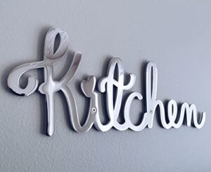 way of hearts – metal kitchen sign for kitchen wall decoration – silver, 13 x 4.4 inches – polished stainless steel cut out plaque – dining room wall decor – decoracion para cocina