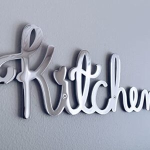 Way Of Hearts - Metal Kitchen Sign for Kitchen Wall Decoration - Silver, 13 X 4.4 inches - Polished Stainless Steel Cut Out Plaque - Dining Room Wall Decor - Decoracion Para Cocina