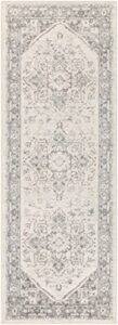 hauteloom rockfall hallway, kitchen runner rug – traditional – gray, beige – 2’7″ x 7’3″