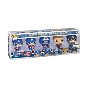 POP Funko Marvel: Year of The Shield - Captain America Through The Ages 5 Pack, Amazon Exclusive, Multicolor, (55482)