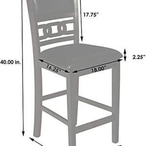 New Classic Furniture Gia 5-Piece Round Counter Height Set with 1 Dining Table and 4 Chairs, 42.25", Cherry