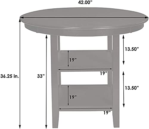 New Classic Furniture Gia 5-Piece Round Counter Height Set with 1 Dining Table and 4 Chairs, 42.25", Cherry