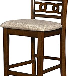 New Classic Furniture Gia 5-Piece Round Counter Height Set with 1 Dining Table and 4 Chairs, 42.25", Cherry