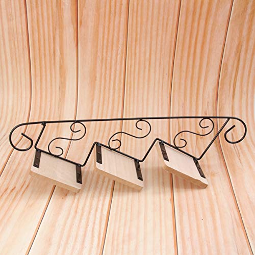 Garneck Wall Shelf Decor Metal Shelving Rack Wall Mount Wood Shelf Staircase Shape Metal Floating Shelf Storage Rack for Living Room Bedroom Kitchen Bathroom Black Hanging Wall Shelf Vintage Shelves