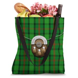 Scottish Clan Ross Tartan Plaid With Sporran Tote Bag