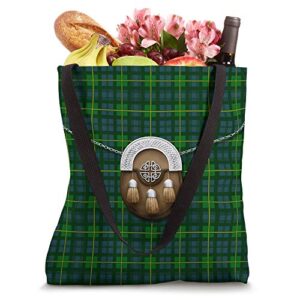 Scottish Clan Gordon Tartan Plaid With Sporran Tote Bag