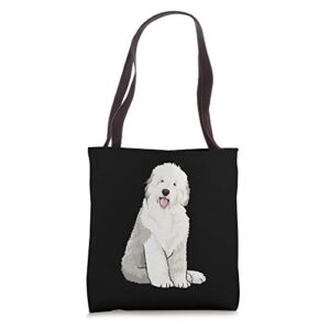 old english sheepdog dog lover cute puppy tote bag