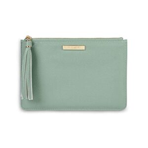 katie loxton sophia tassel pouch womens medium vegan leather clutch handbag in mint green